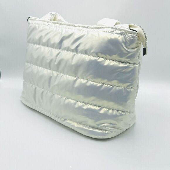 Soft Quilted Medium Tote Bag in White - Picture 3 of 7